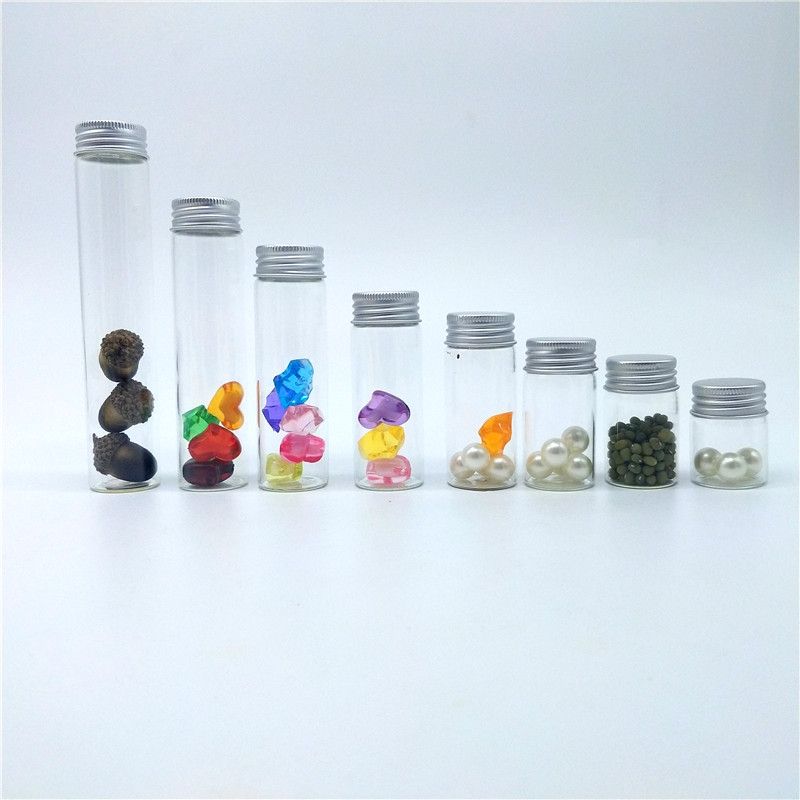 High Borosilicate Glass Storage Tube Glass Roll On Bottle With Cap Storage Jar With Aluminum Screw Lid