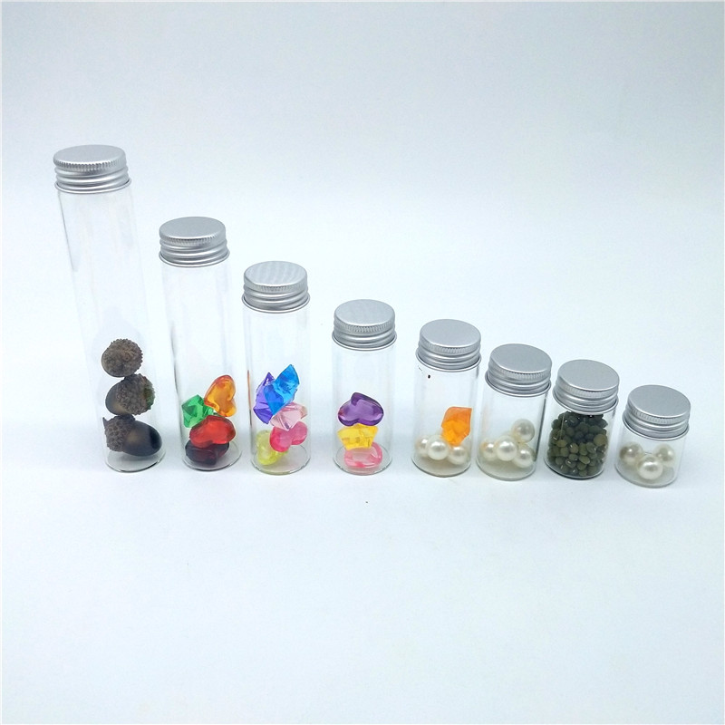 High Borosilicate Glass Storage Tube Glass Roll On Bottle With Cap Storage Jar With Aluminum Screw Lid