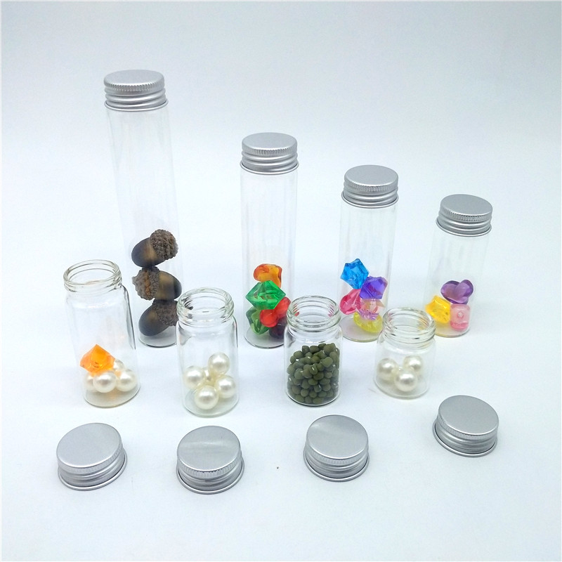 High Borosilicate Glass Storage Tube Glass Roll On Bottle With Cap Storage Jar With Aluminum Screw Lid