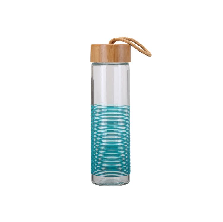 High Borosilicate Glass Water Bottle With Silicone Sleeve With Lids