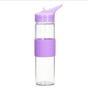 High Borosilicate Glass Water Bottle With Silicone Sleeve With Lids