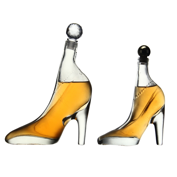 High Borosilicate Handmade Glass High heel shape spirits liquor bottle for the whiskey vodka Gin