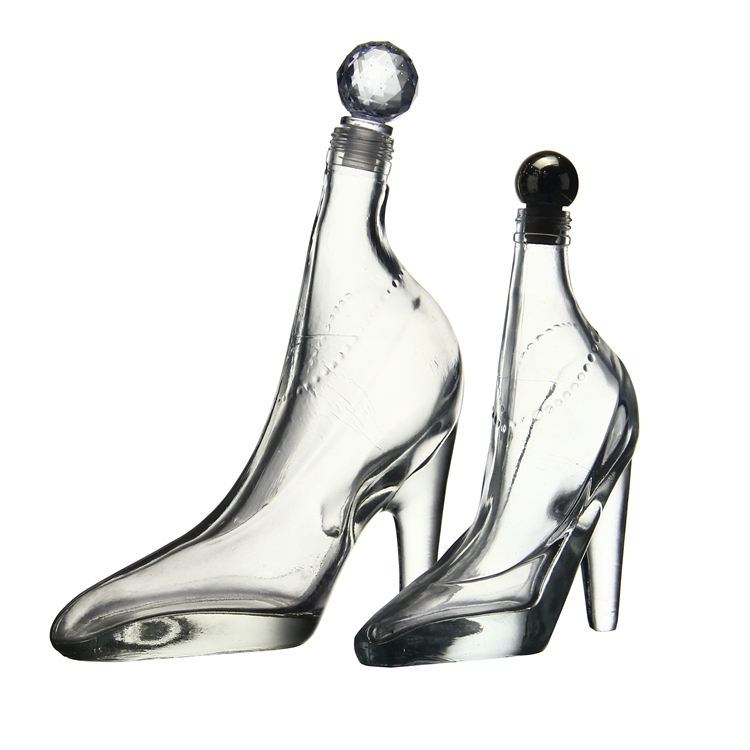 High Borosilicate Handmade Glass High heel shape spirits liquor bottle for the whiskey vodka Gin
