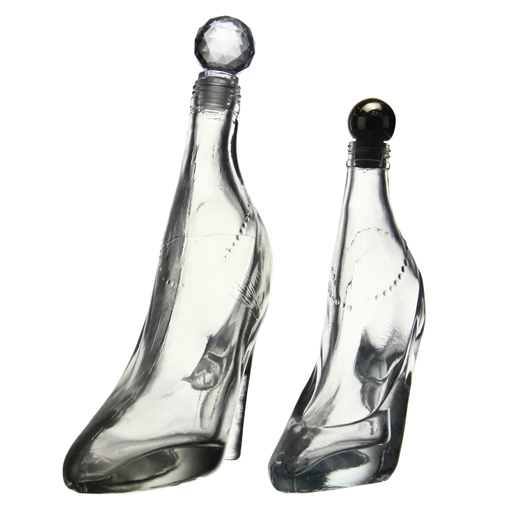 High Borosilicate Handmade Glass High heel shape spirits liquor bottle for the whiskey vodka Gin