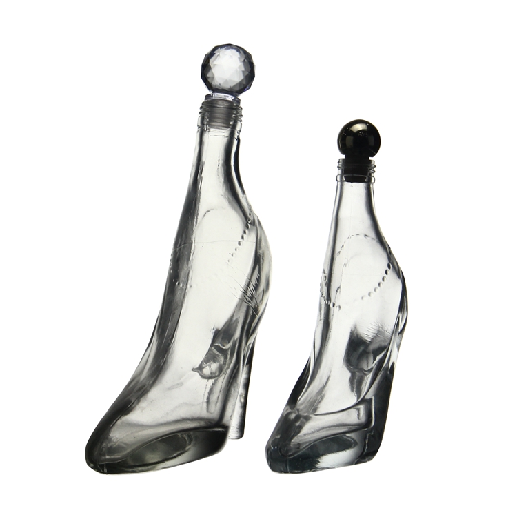High Borosilicate Handmade Glass High heel shape spirits liquor bottle for the whiskey vodka Gin