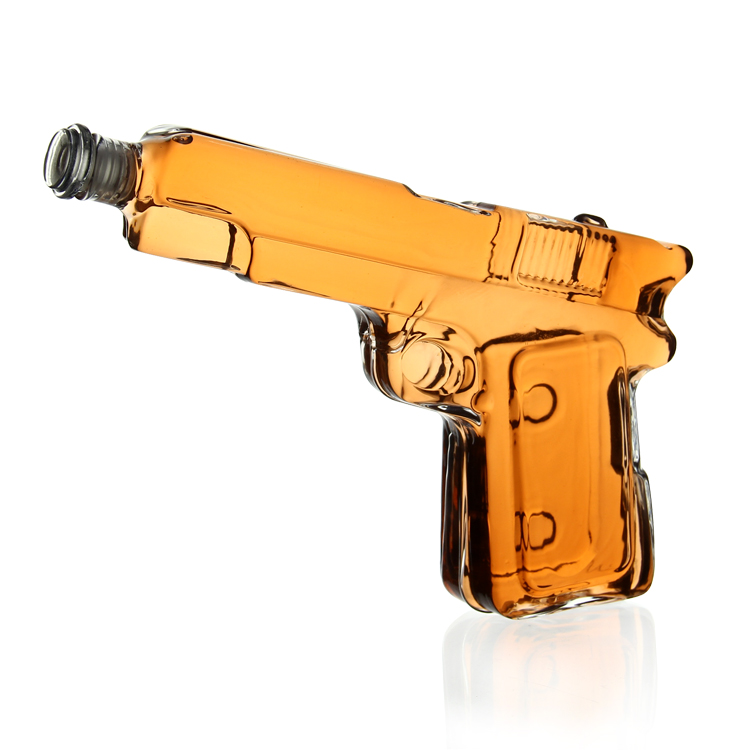 High Borosilicate Hot Sale 250ml/500ml Novelty Glass Hand Gun Bottle