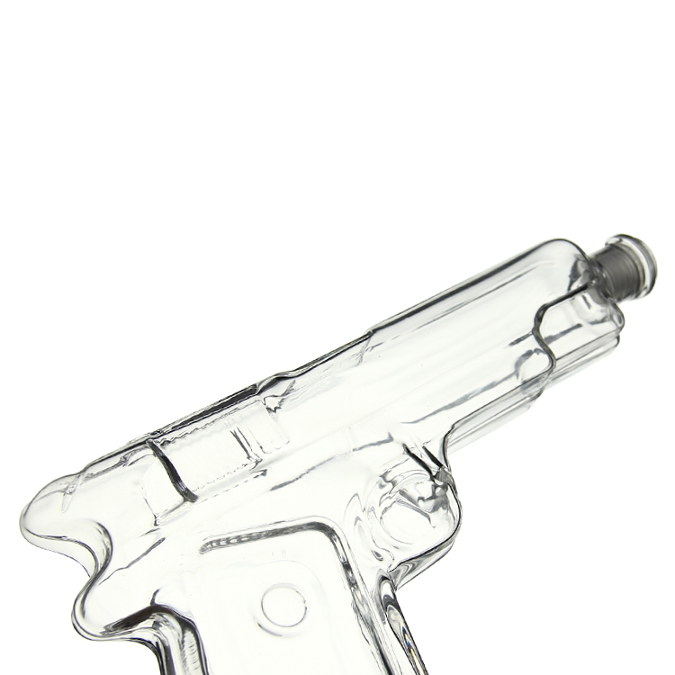High Borosilicate Hot Sale 250ml/500ml Novelty Glass Hand Gun Bottle
