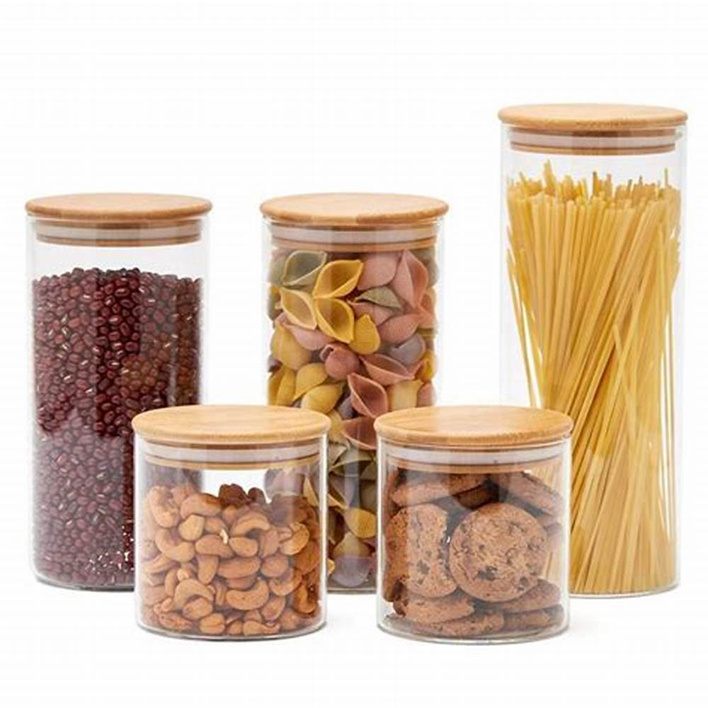 High Borosilicate Kitchen Round Glass Jar Grain Storage Large Glass Jar For Storage Honey Dry Food