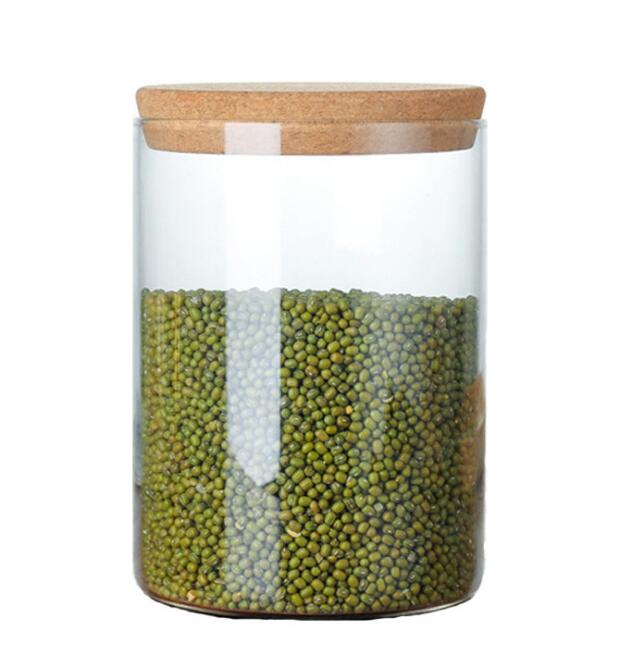 High Capacity 3 Kinds 2000ml 2500ml 3500ml Borosilicate Glass Jars With Cork/Bamboo Lids For Kitchen Storage Pantry Organization