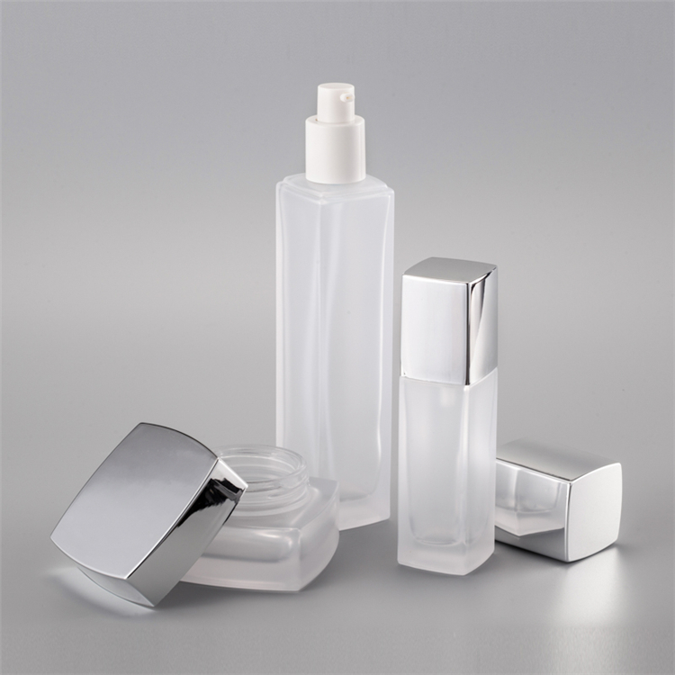 High End 30g 50g 40ml 100ml 120ml Luxury Skincare Bottles Square Glass Cosmetic Jar Bottle