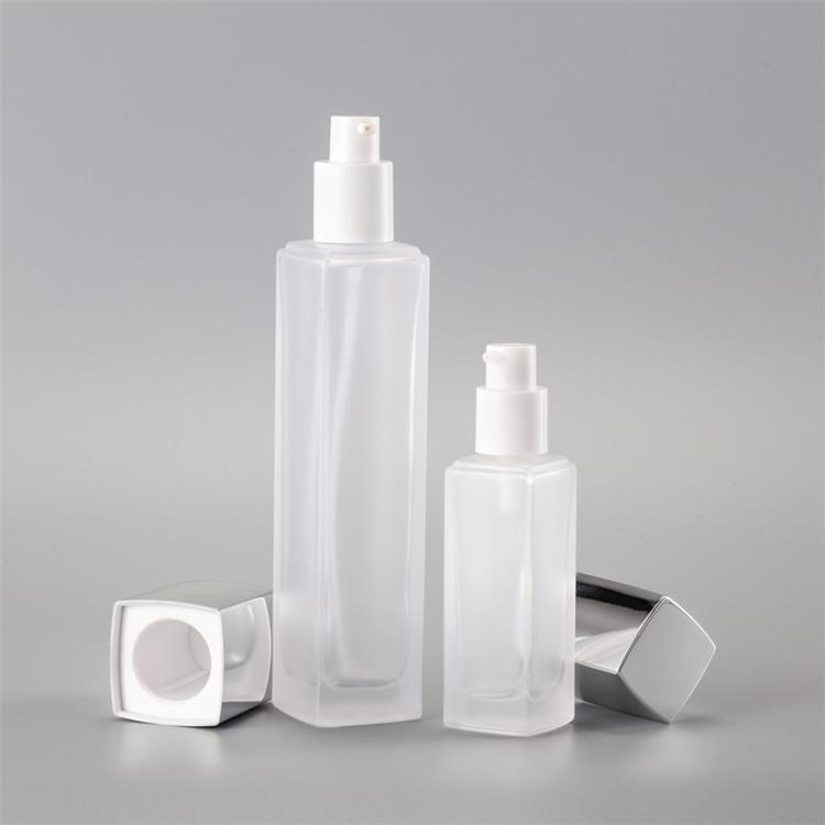 High End 30g 50g 40ml 100ml 120ml Luxury Skincare Bottles Square Glass Cosmetic Jar Bottle