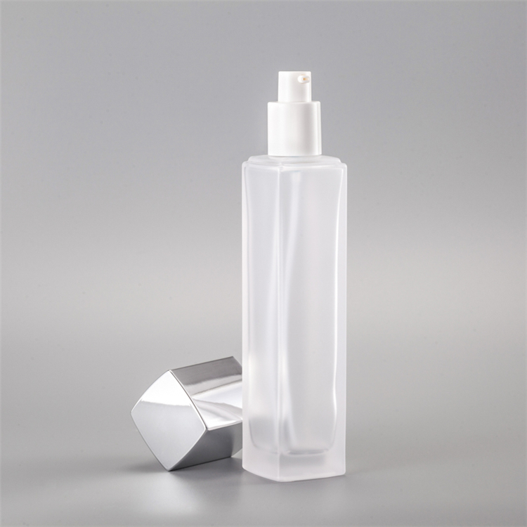 High End 30g 50g 40ml 100ml 120ml Luxury Skincare Bottles Square Glass Cosmetic Jar Bottle