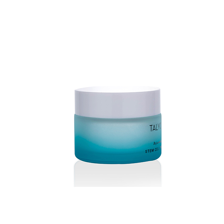 High End 50ML Glass Luxury Jar 5g 10g 20g 30g 50g 100g 200g low profile gradient matte purple glass cream jar with white lid