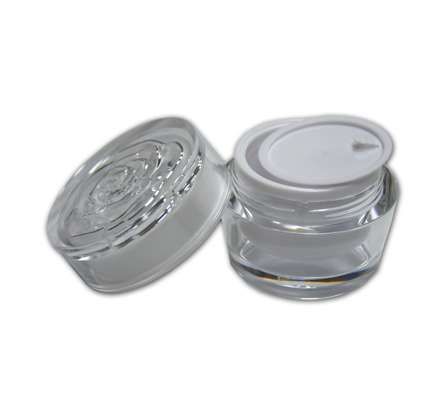 High End Acrylic Double Layer Cosmetic Facial Cream Body Care Skincare Product Packaging Container Plastic Jar 30g 50g