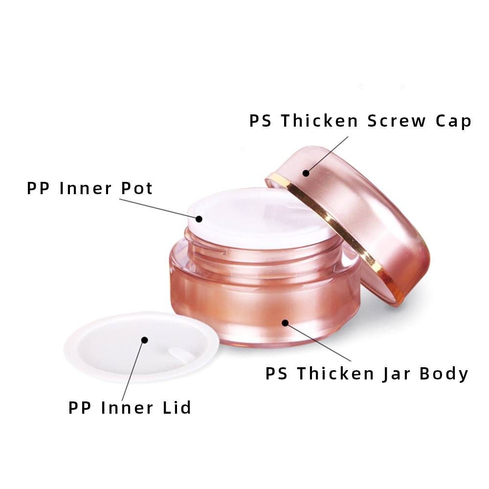 High End Cosmetic Packaging Skin Care Face Cream Container Coral Round 20g 30g 50g PS Cosmetic Jar