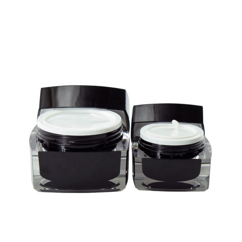 High End Empty Square Acrylic Jar Crystal Acrylic Cosmetic Cream Cosmetic Jar