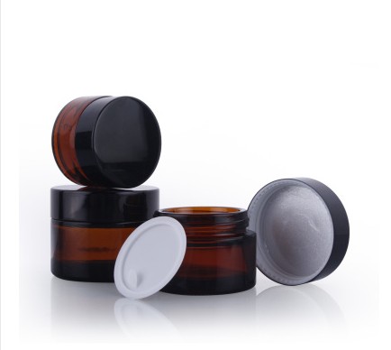 High End Frosted Matte Black Cosmetic Glass Jar for Cream With Best Price
