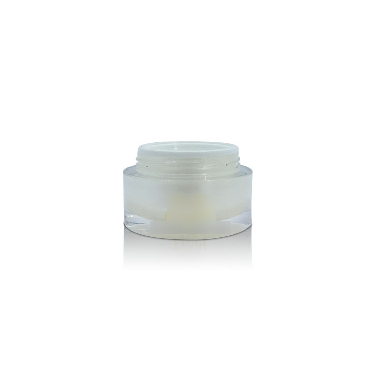 High End Luxury Acrylic Double Layer Facial Cream Skin Care Packaging Plastic Container Jar with Pink Lid