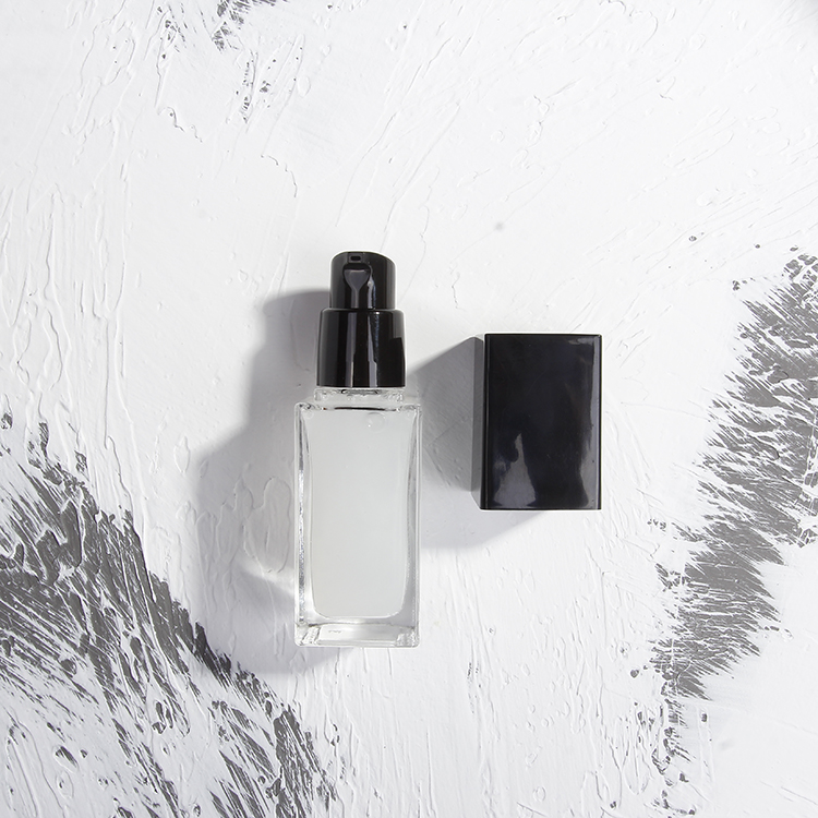 High End Luxury Square Black Glass Toner Bottle Eye Gel Cream Jar Personal Care Packing Set