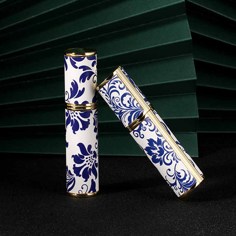 High End Portable Exquisite 5 ml Blue Porcelain Perfume Bottle Fine Mist Spray