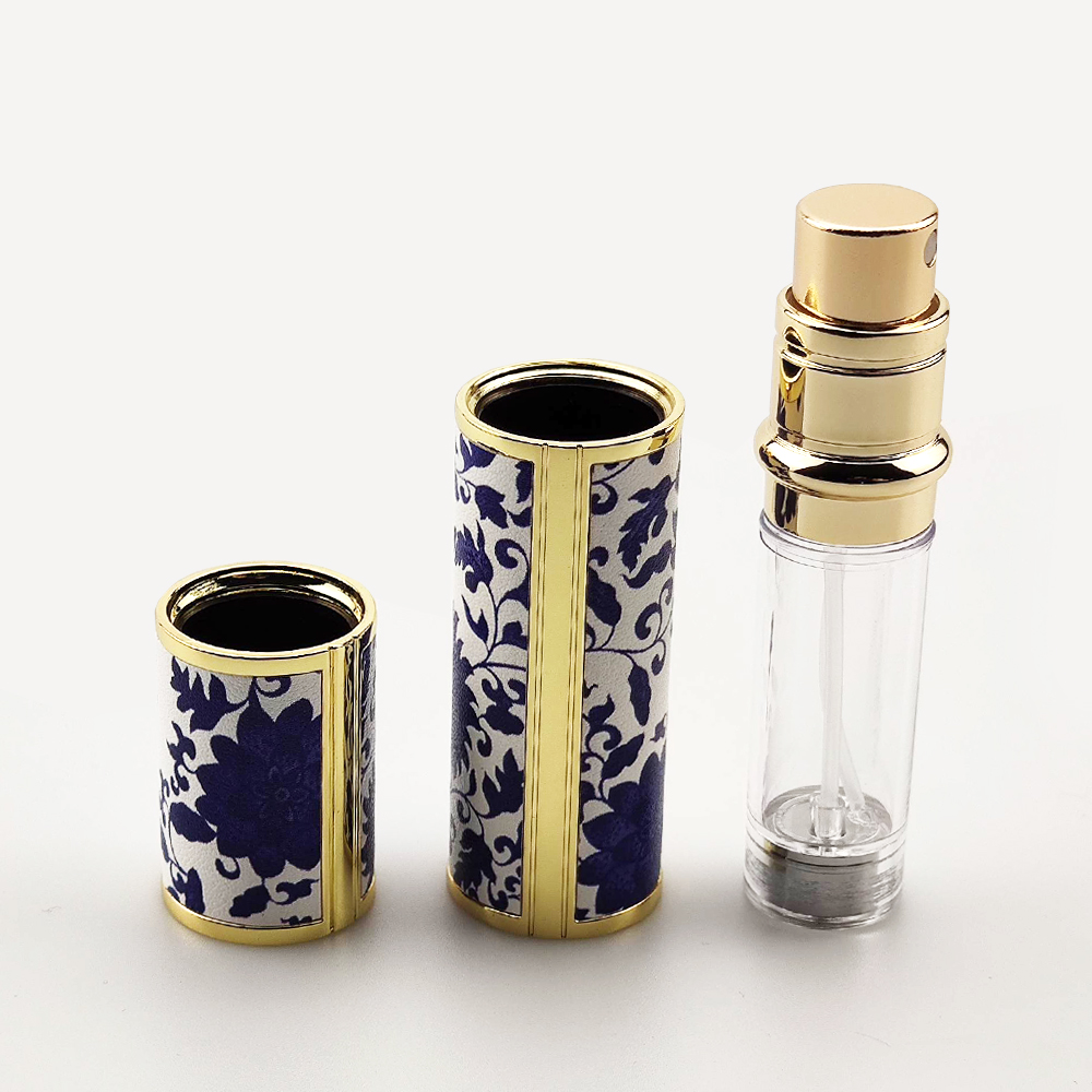 High End Portable Exquisite 5 ml Blue Porcelain Perfume Bottle Fine Mist Spray