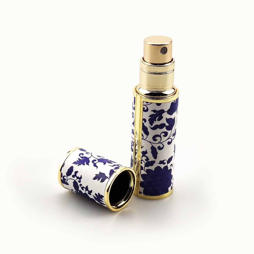 High End Portable Exquisite 5 ml Blue Porcelain Perfume Bottle Fine Mist Spray