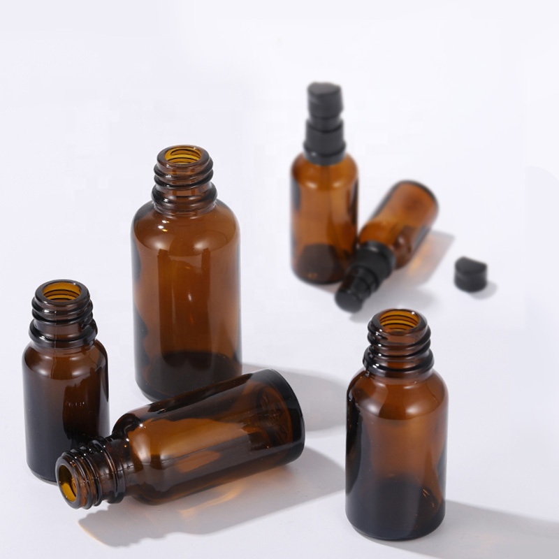 High End Quality 30ml 50ml Brown Amber Airless Pump Bottle Cosmetic Spray Pump Bottle for Skincare