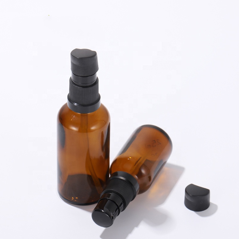 High End Quality 30ml 50ml Brown Amber Airless Pump Bottle Cosmetic Spray Pump Bottle for Skincare