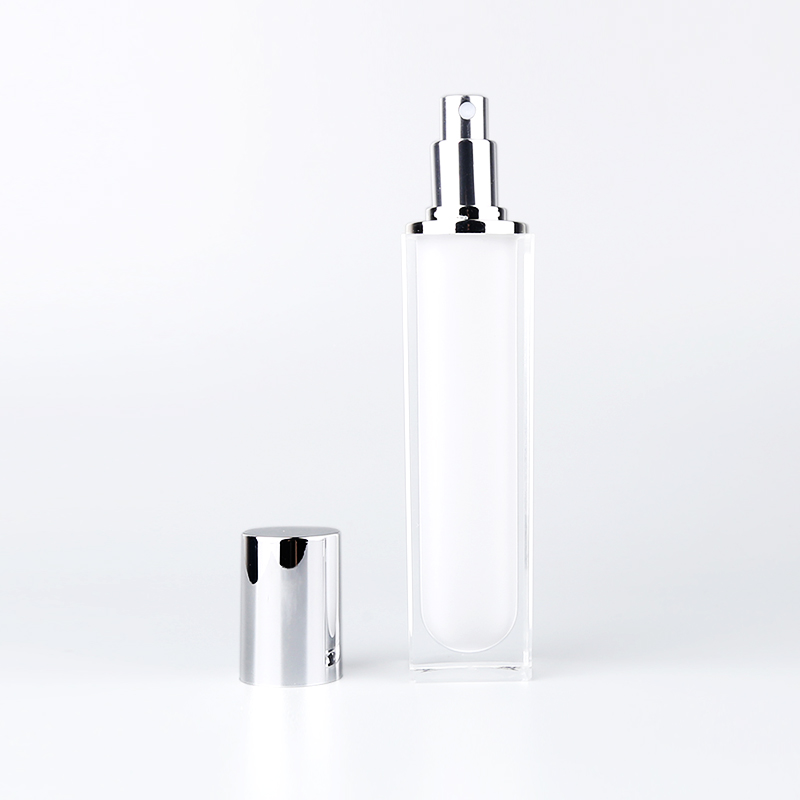 High End White Square 5g 1oz Nail Acrylic Plastic Jar Container For Cream With Silver Lid