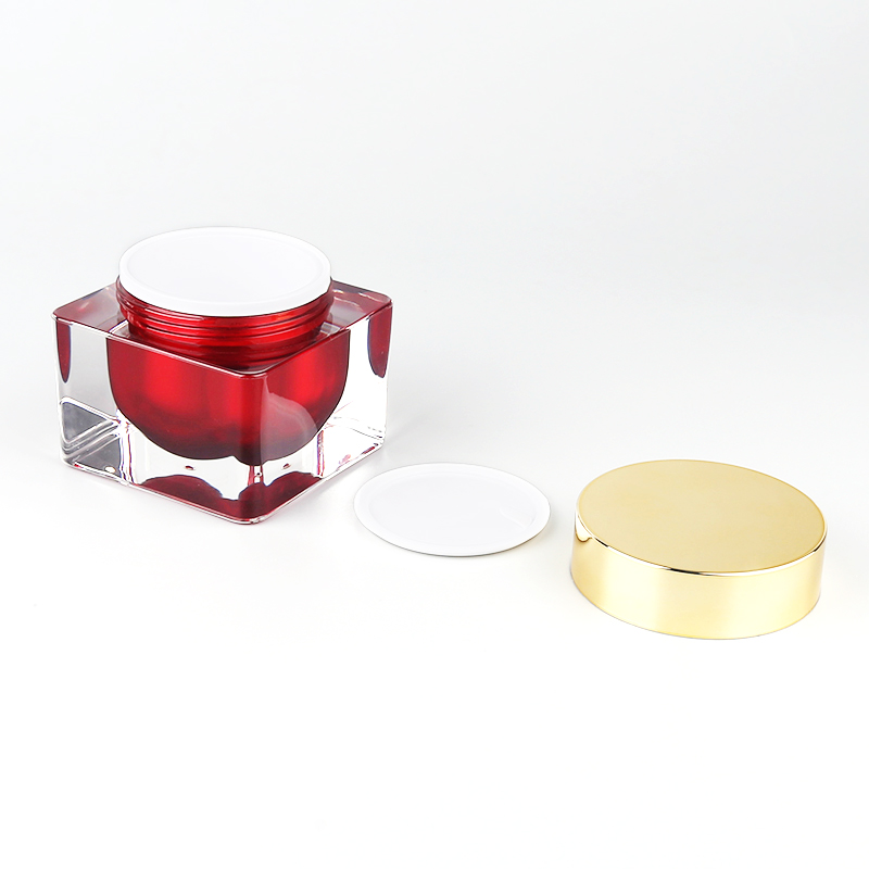 High End White Square 5g 1oz Nail Acrylic Plastic Jar Container For Cream With Silver Lid