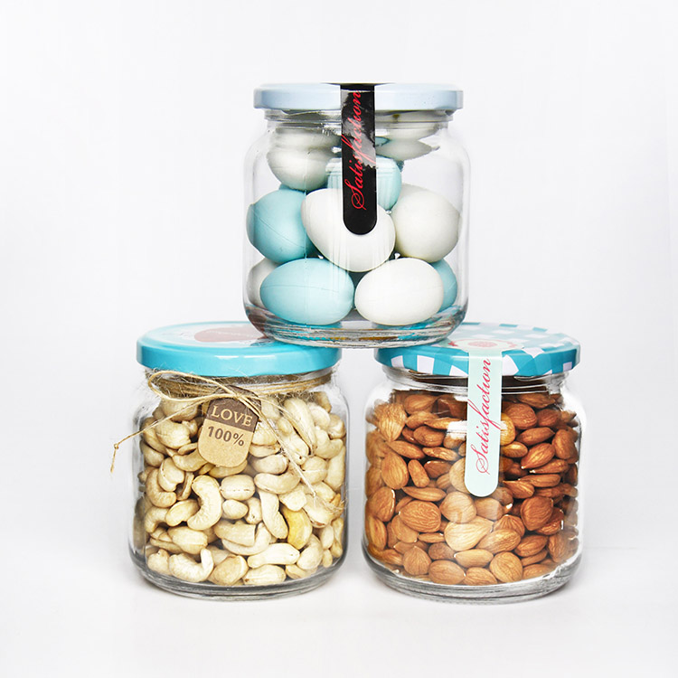 High Flint 16 oz Jam Sauce Canning Pickle Squat Food Storage Glass Jar With Screw Lid