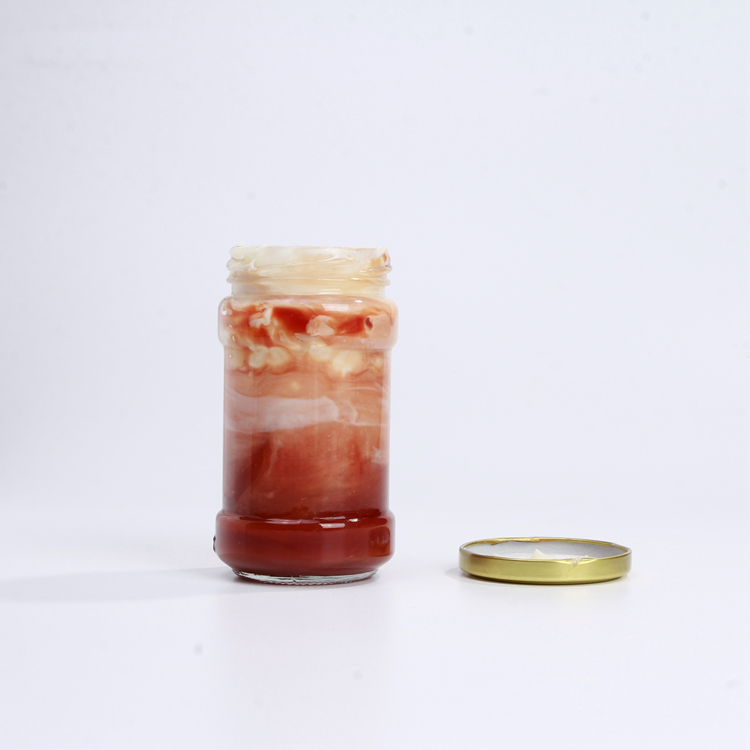 High Flint Food Glass Jars And Containers 250ml 8oz With Golden Lid For Sauce Packaging