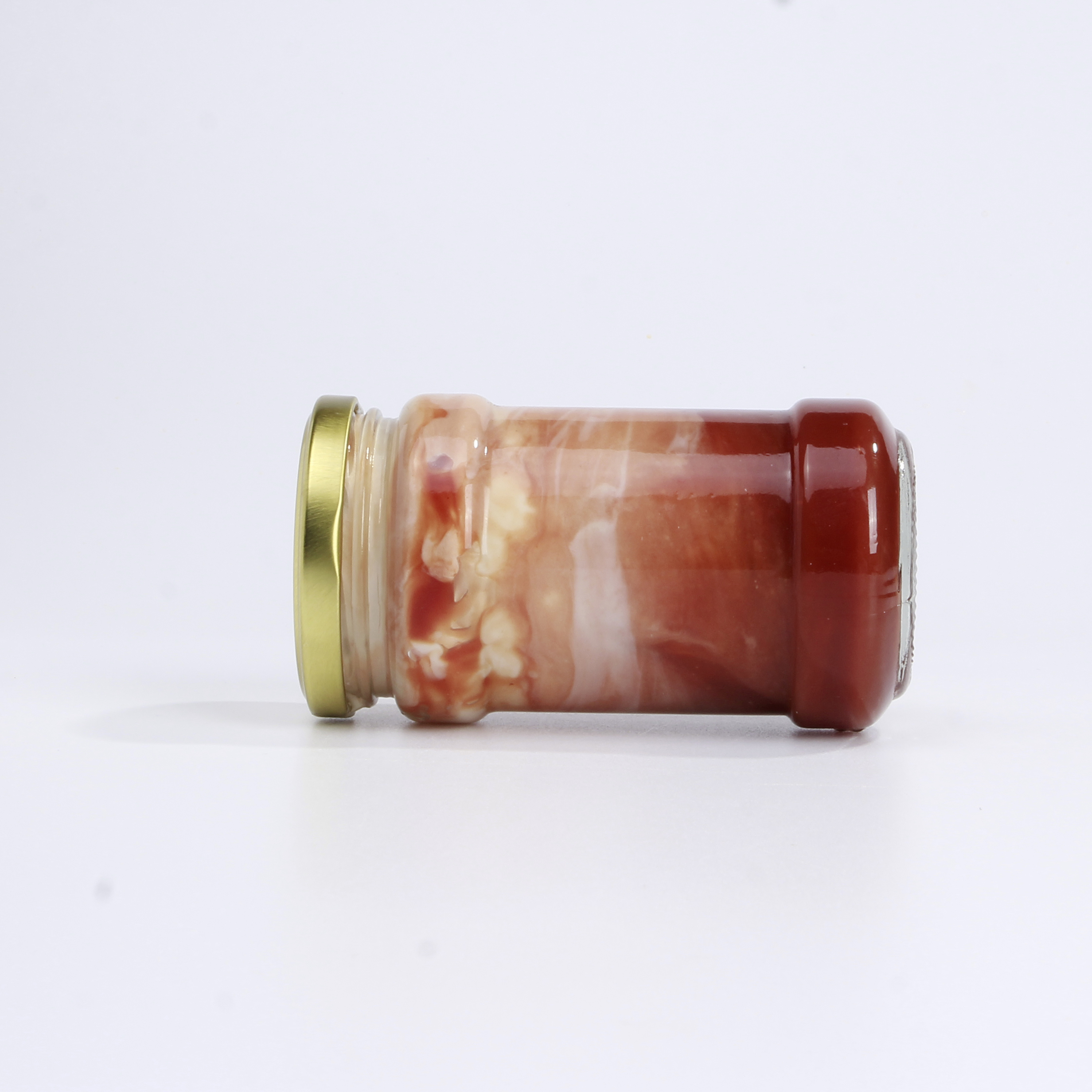 High Flint Food Glass Jars And Containers 250ml 8oz With Golden Lid For Sauce Packaging