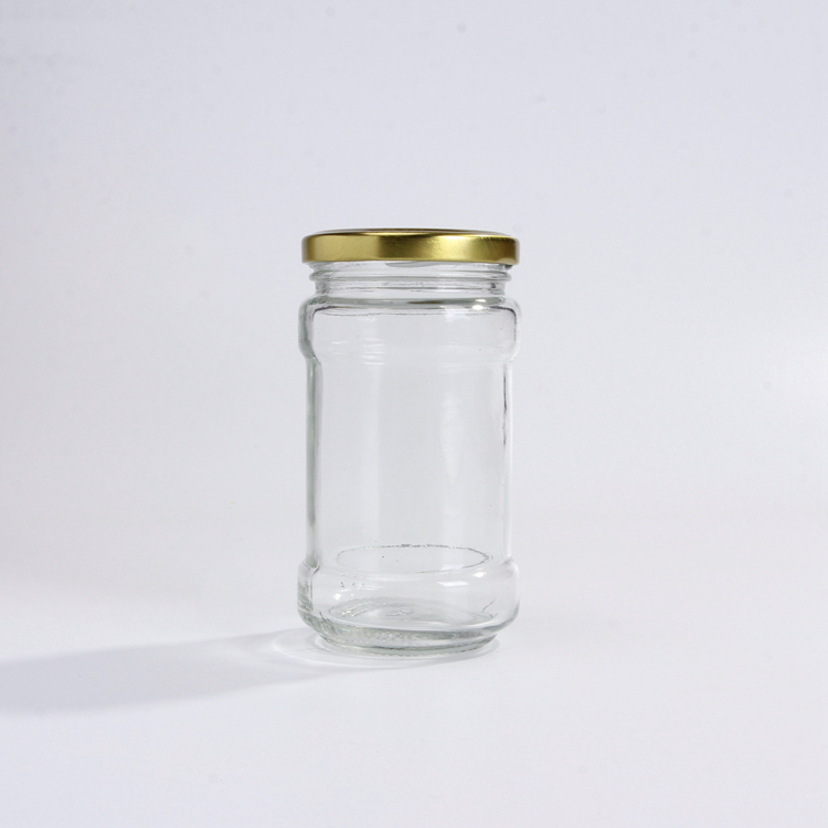 High Flint Food Glass Jars And Containers 250ml 8oz With Golden Lid For Sauce Packaging
