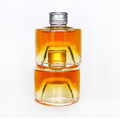 High Flint Quality 100ml 200ml 375ml Stackable Glass Rum Bottle With Screw Or Cork Lid For Alcohol Jam