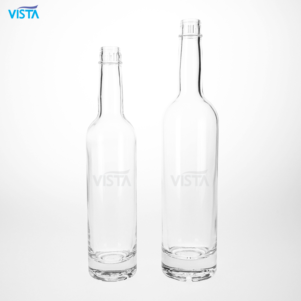 High Flint Round Vodka 500ml Glass Bottle Liquor Whisky with Guala Cork glass bottle liquor