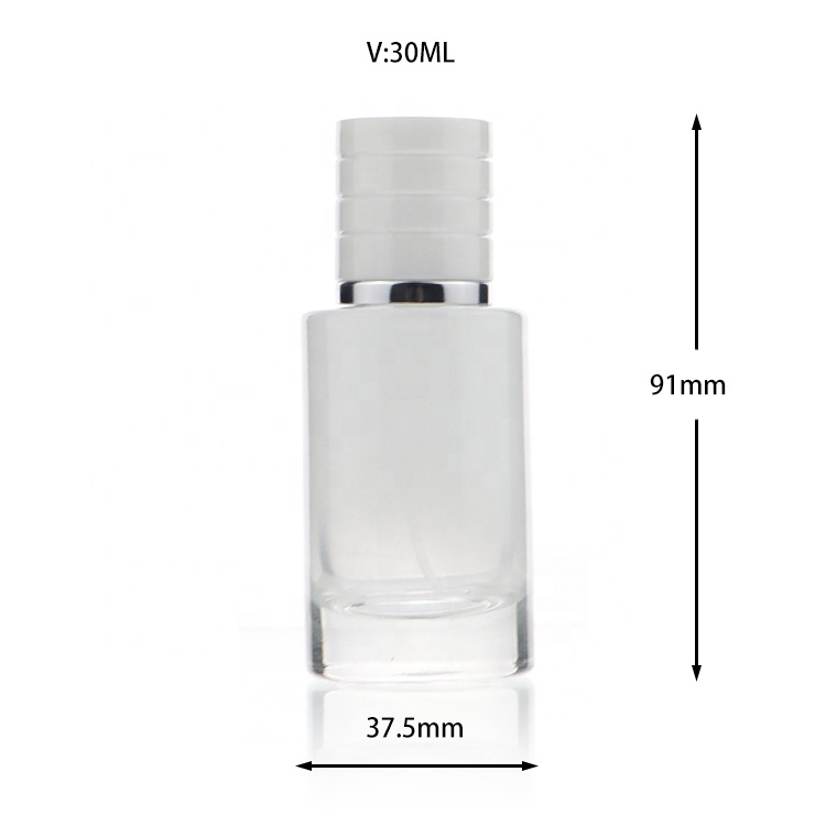 High Grade Cheap White Cylinder 30ml Glass Perfume Bottles Japan