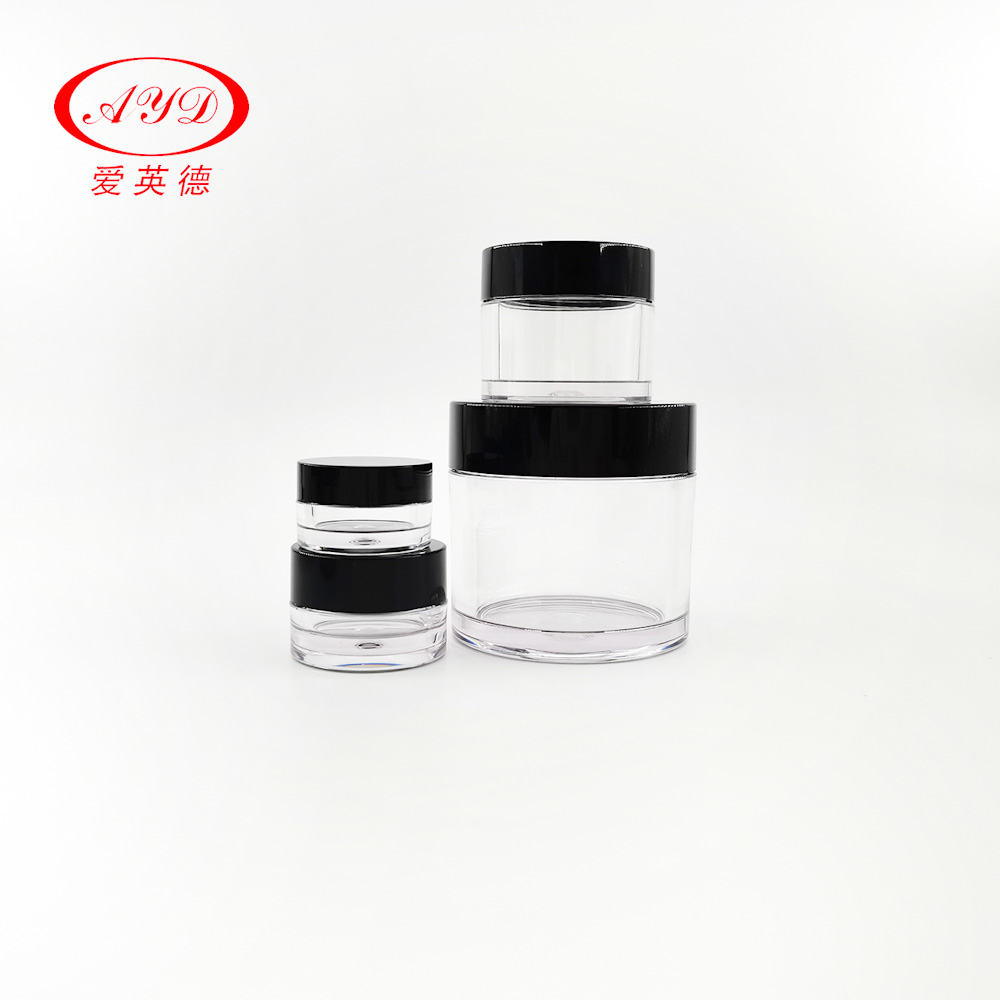 High-Grade Empty Cream Jar Black Clear Plastic For Skincare 3ml 5ml 10ml 15ml 20ml 30ml 100ml 120ml 150ml 200ml 250ml