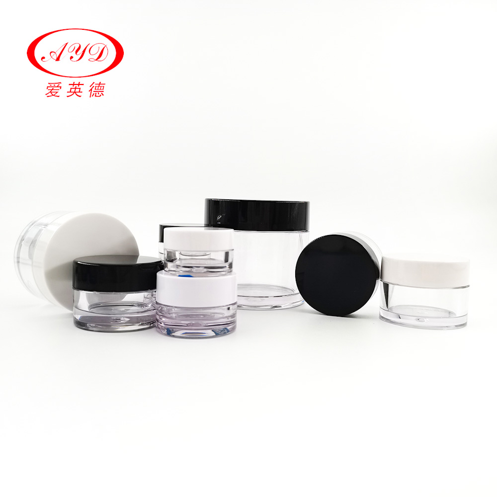 High-Grade Empty Cream Jar Black Clear Plastic For Skincare 3ml 5ml 10ml 15ml 20ml 30ml 100ml 120ml 150ml 200ml 250ml