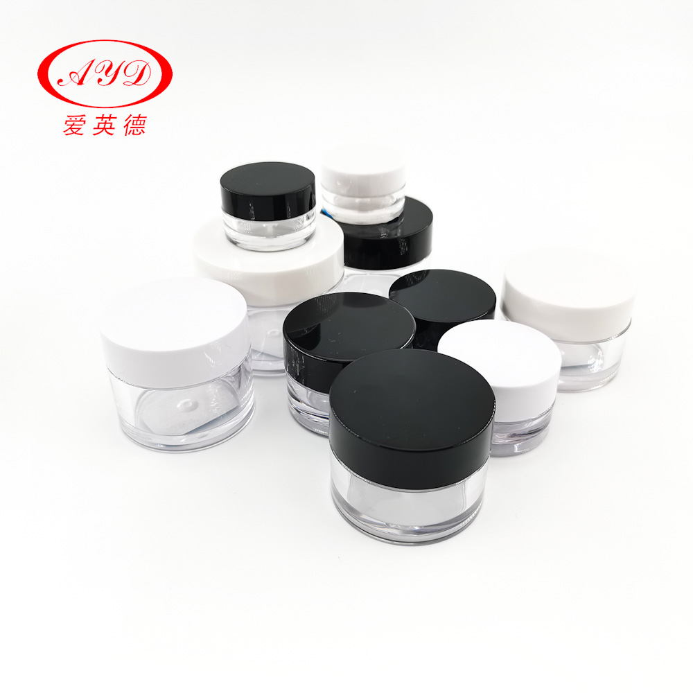 High-Grade Empty Cream Jar Black Clear Plastic For Skincare 3ml 5ml 10ml 15ml 20ml 30ml 100ml 120ml 150ml 200ml 250ml