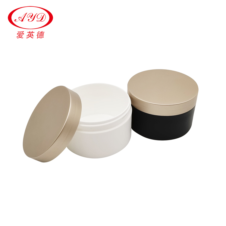 High-Grade Luxury Black And Gold Frosted Hair Cream Cosmetics Jar Single Thick Wall Skincare Container