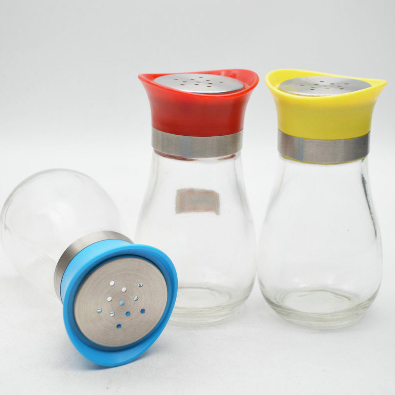 High Performance spice jar New hand operated pepper bottle 120ml Glass Spice Jars/Bottles
