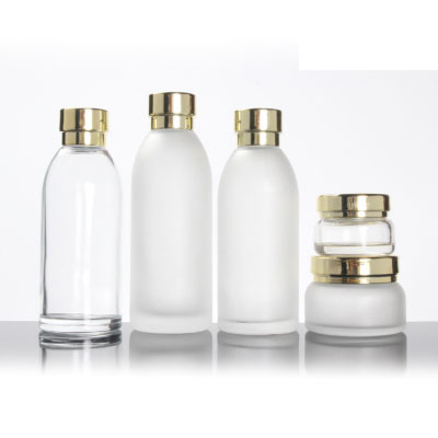 High Quality 100ml 120ml 35ml 55ml Skin Care Glass Lotion Pump Bottles Jar Container