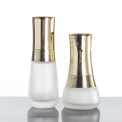 High Quality 100ml 120ml 35ml 55ml Skin Care Glass Lotion Pump Bottles Jar Container