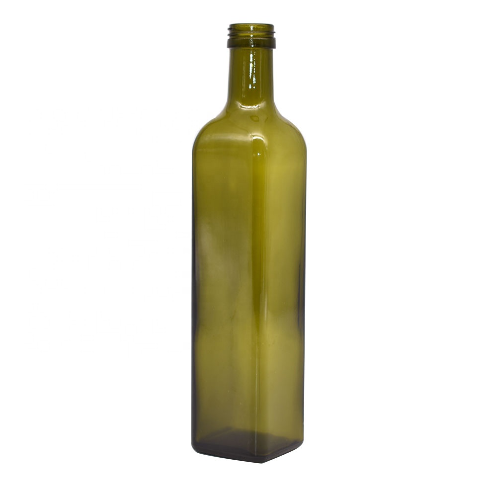 High Quality 100ml 500 ml and 750 ml  green brown round square marasca olive oil glass bottles in stock