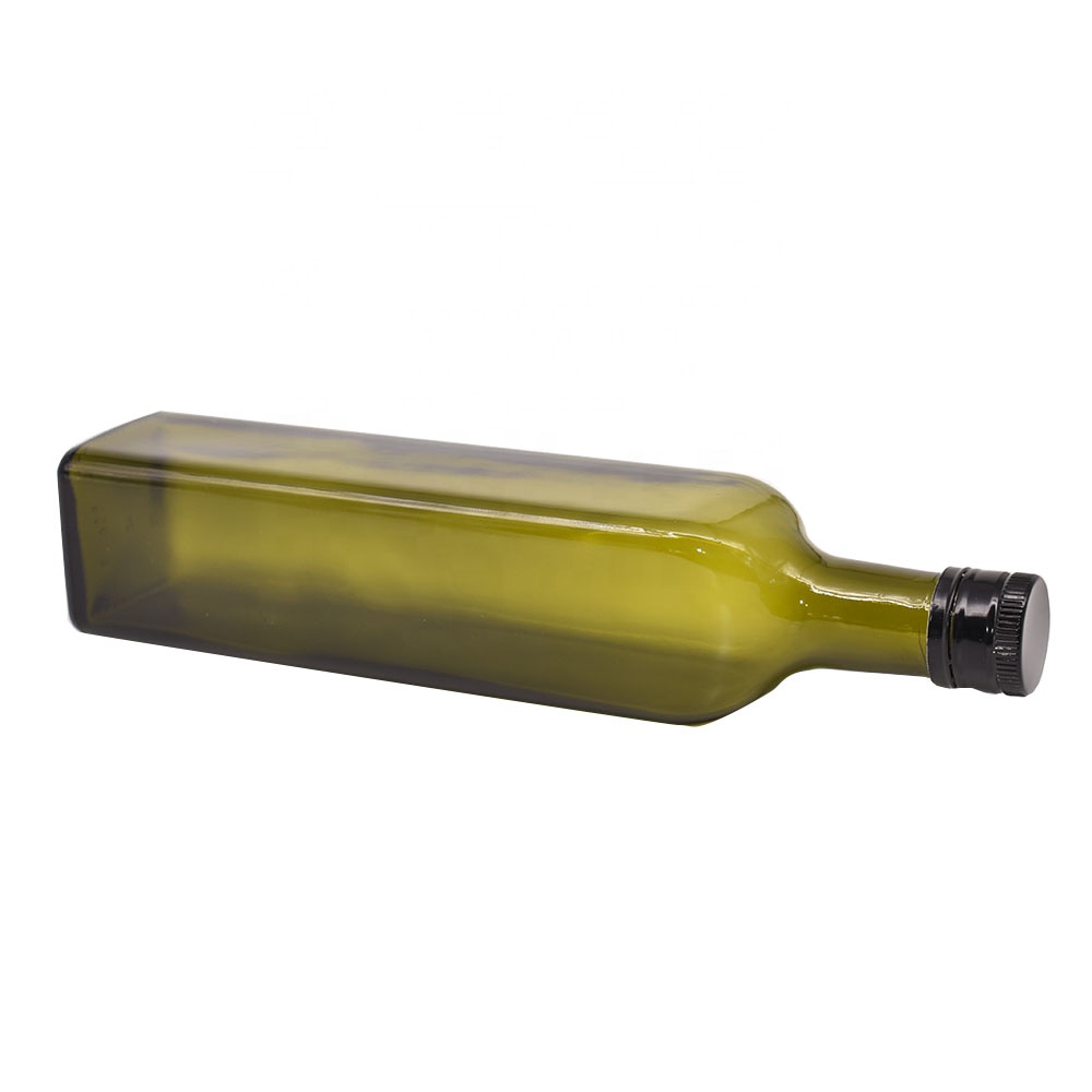 High Quality 100ml 500 ml and 750 ml green brown round square marasca olive oil glass bottles in stock