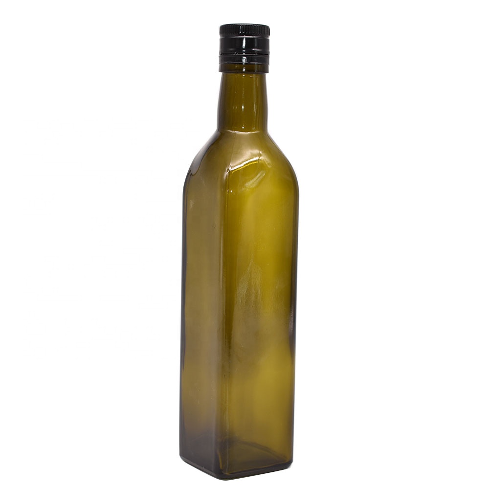 High Quality 100ml 500 ml and 750 ml green brown round square marasca olive oil glass bottles in stock