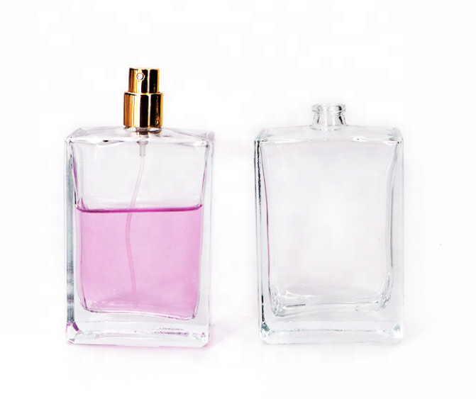 High Quality 105ml high quality custom color empty clear glass perfume bottle with glass spray cap