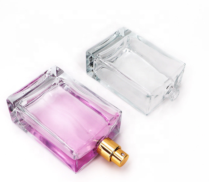 High Quality 105ml high quality custom color empty clear glass perfume bottle with glass spray cap