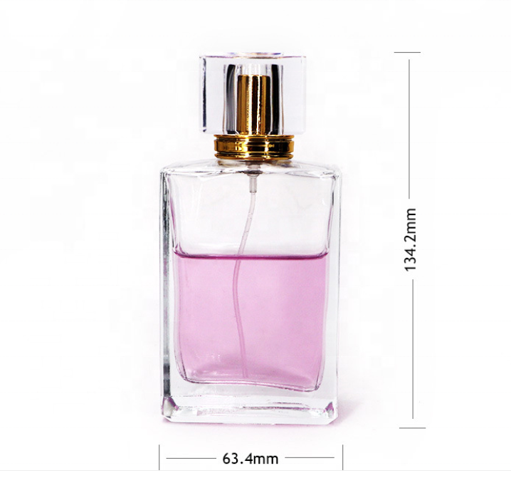 High Quality 105ml high quality custom color empty clear glass perfume bottle with glass spray cap